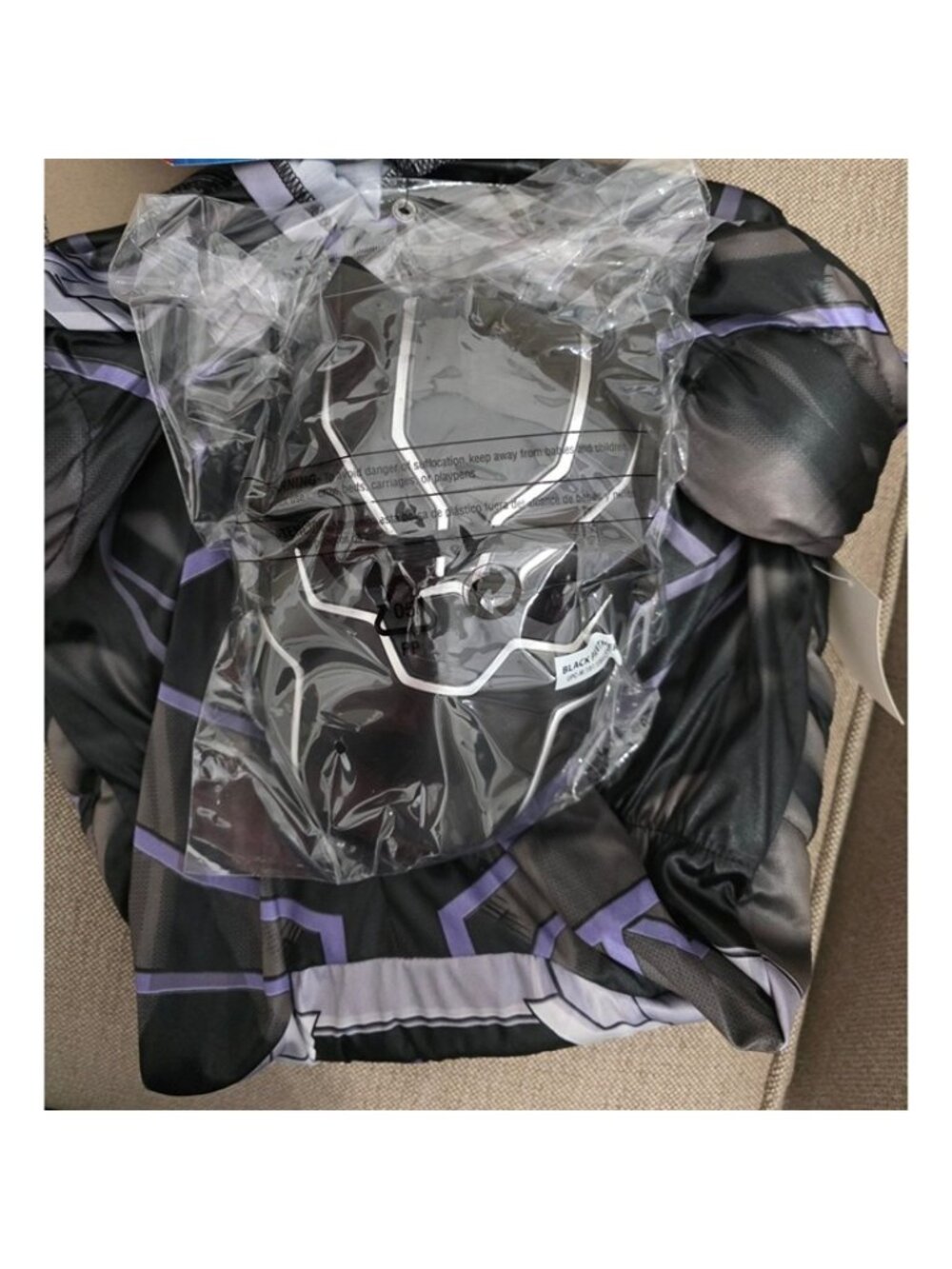 NEW Black Panther Halloween Dress Up Costume Boys Small 6/7 with Mask - Picture 4 of 6